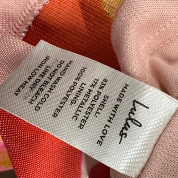 NWT Lulus So Stunning Orange Multi Floral Jacquard Puff Sleeve Mini Dress - Picture 7 of 12